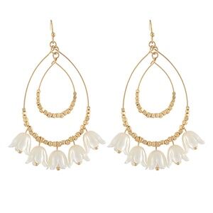 Open Teardrop Flower Earrings